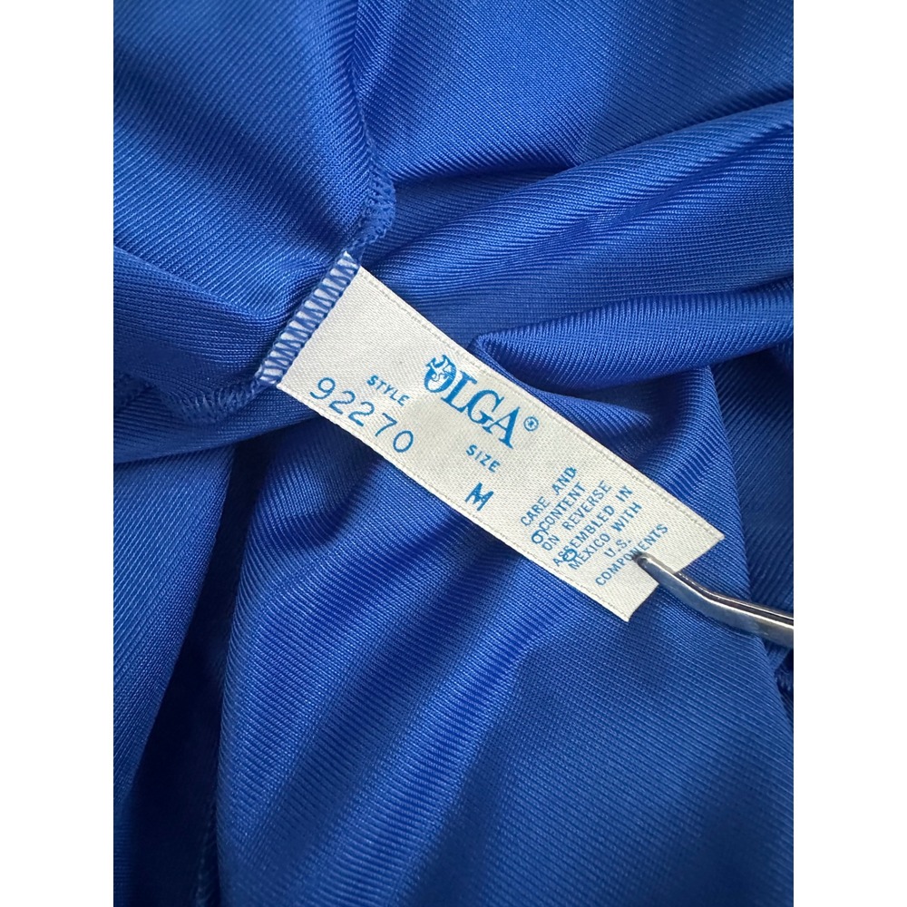 Vintage Vandemere Olga Cobalt Blue Maxi Nightgown M Lace Bodice Full Sweep Glam - Picture 5 of 8